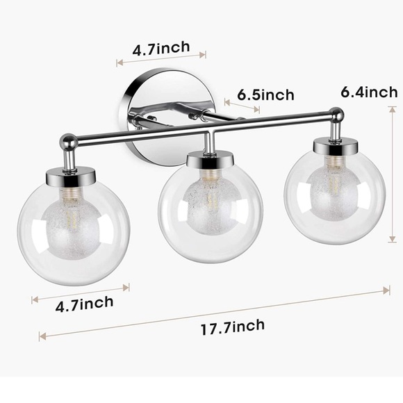 Bathroom Light Fixtures Vanity Light:OOWOLF 11W 5000K 3 Light Globe Bathroom - Picture 5 of 6